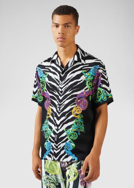 Camasi Versace Versace Tiger Baroque Print Barbati | RKTNHEI-13